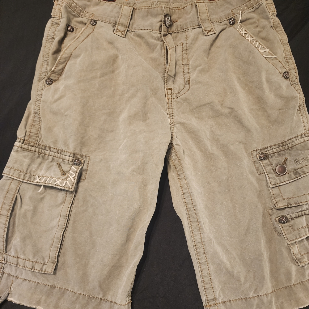 Rock Revival Dark Tan Cargo Shorts 32
